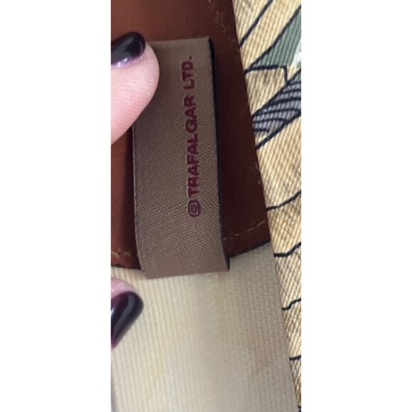 Vintage Trafalgar Silk Button End Braces Suspenders Yellow Brown Green Fern Leaf - Picture 3 of 8